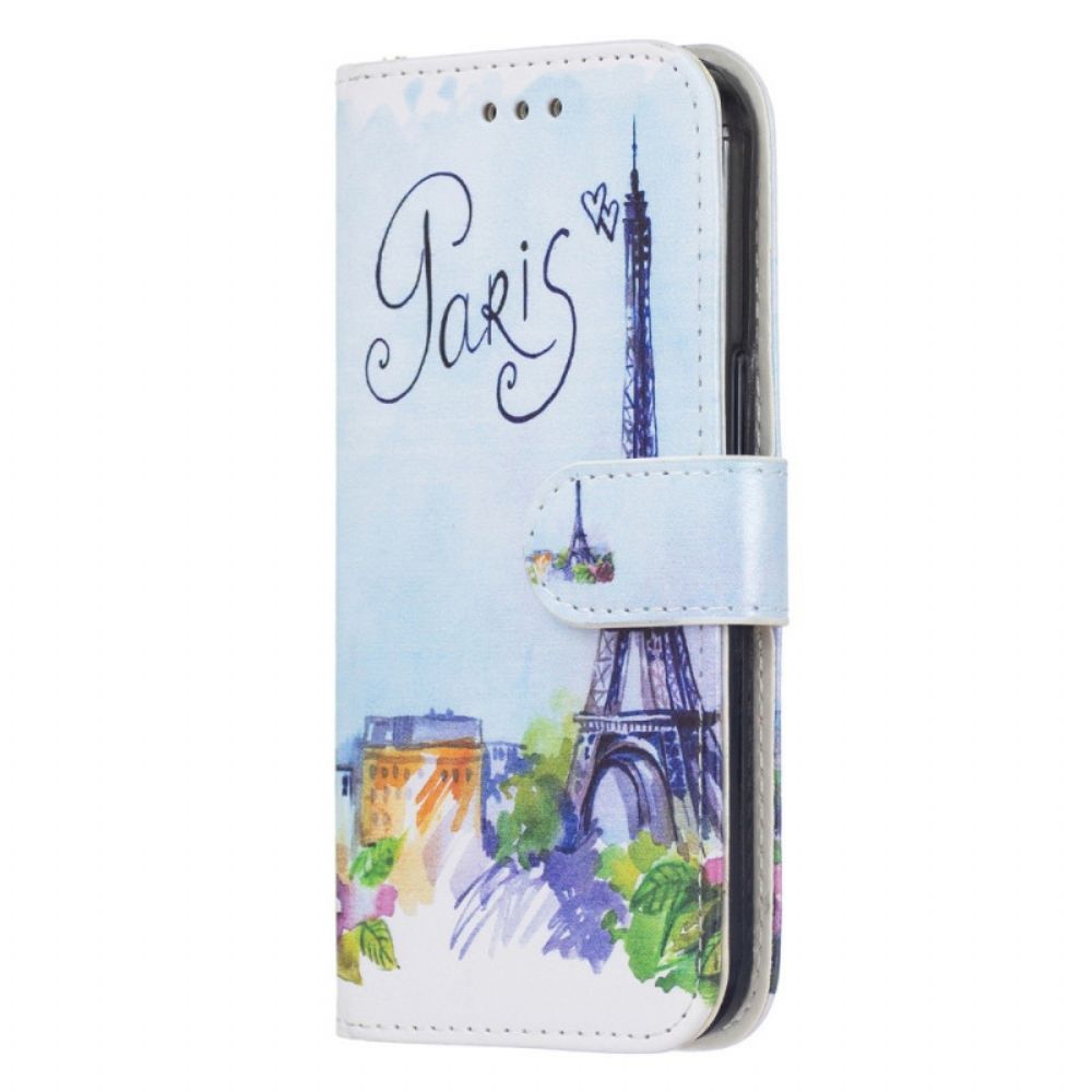 Flip Case Für Samsung Galaxy A13 5G Paris Malen