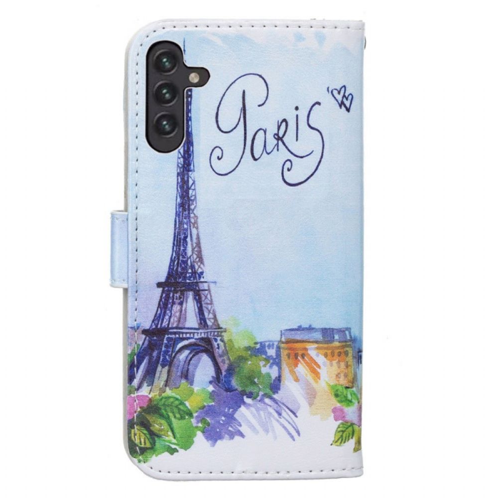 Flip Case Für Samsung Galaxy A13 5G Paris Malen