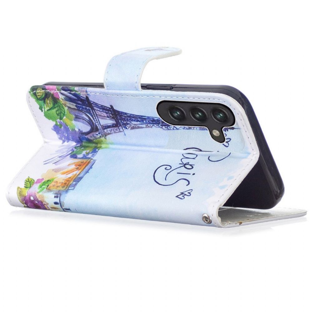 Flip Case Für Samsung Galaxy A13 5G Paris Malen