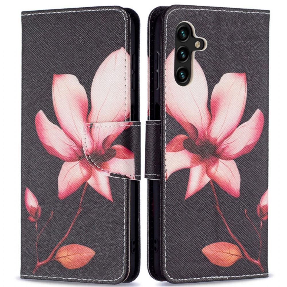 Flip Case Für Samsung Galaxy A13 5G Rosa Blume