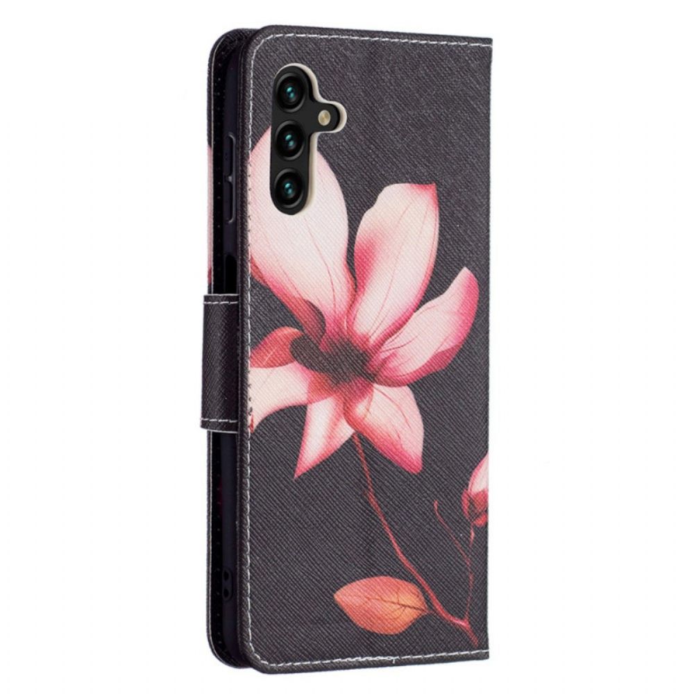 Flip Case Für Samsung Galaxy A13 5G Rosa Blume