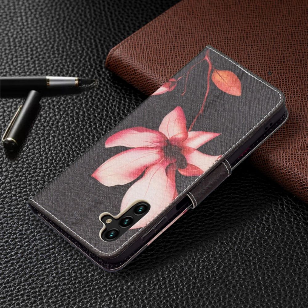 Flip Case Für Samsung Galaxy A13 5G Rosa Blume