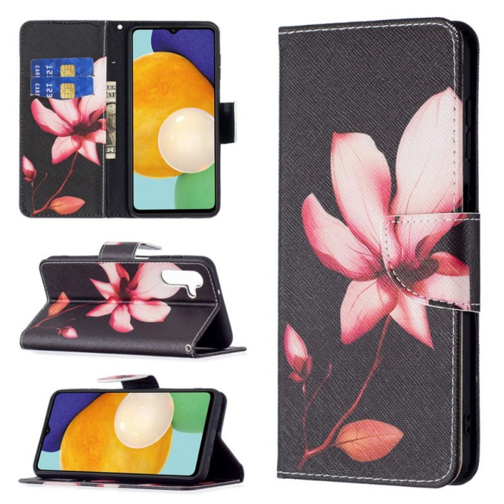 Flip Case Für Samsung Galaxy A13 5G Rosa Blume