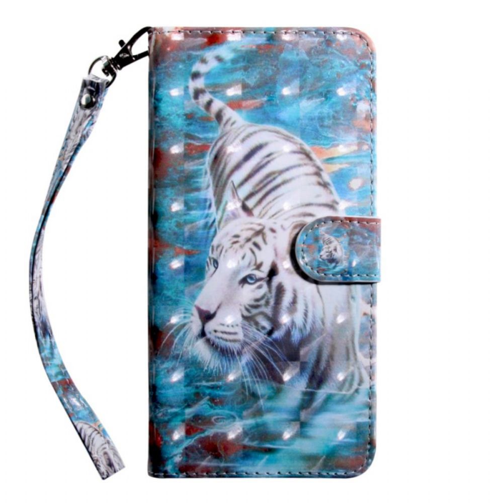 Flip Case Für Samsung Galaxy A13 5G Tiger Im Wasser