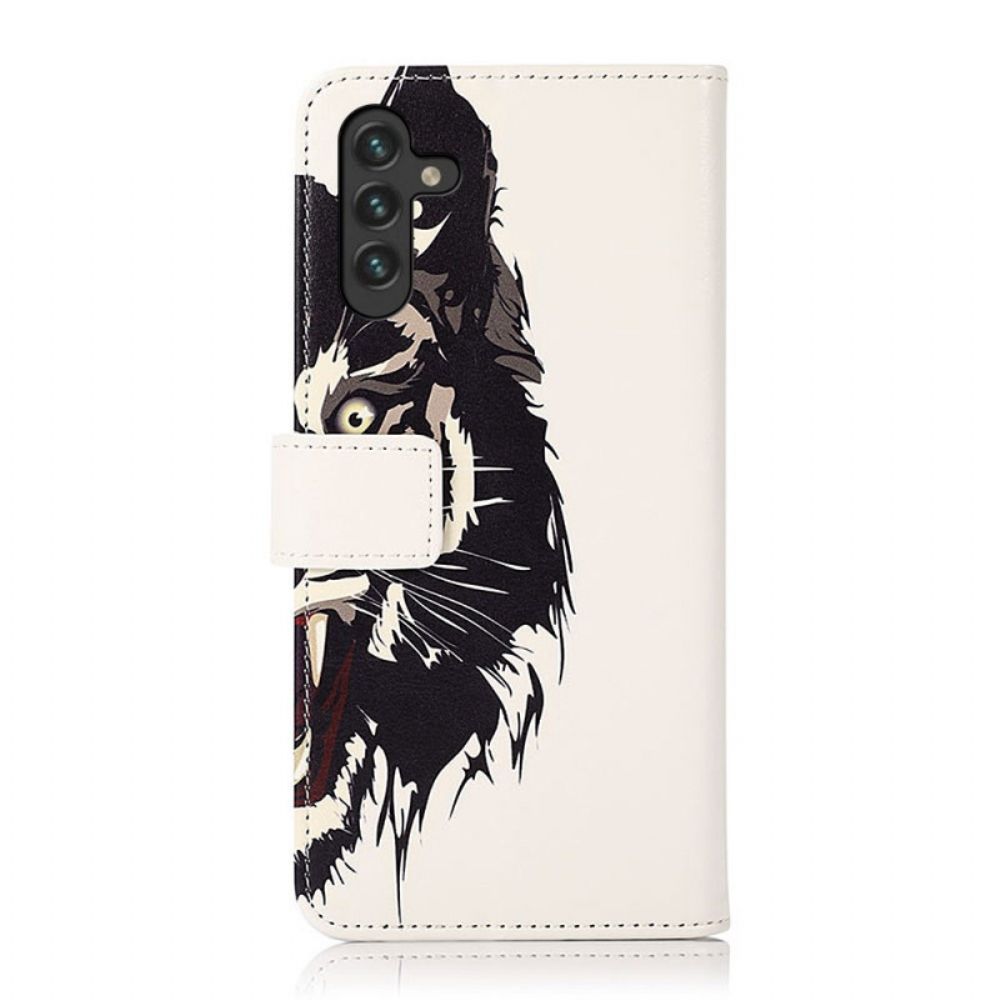 Flip Case Für Samsung Galaxy A13 5G Wilder Tiger