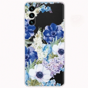 Handyhülle Für Samsung Galaxy A13 5G Aquarell Blaue Blumen