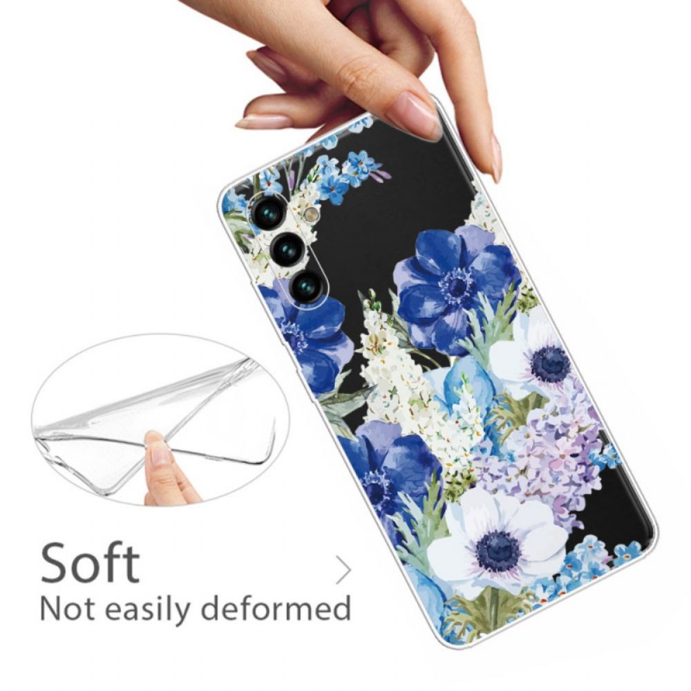 Handyhülle Für Samsung Galaxy A13 5G Aquarell Blaue Blumen