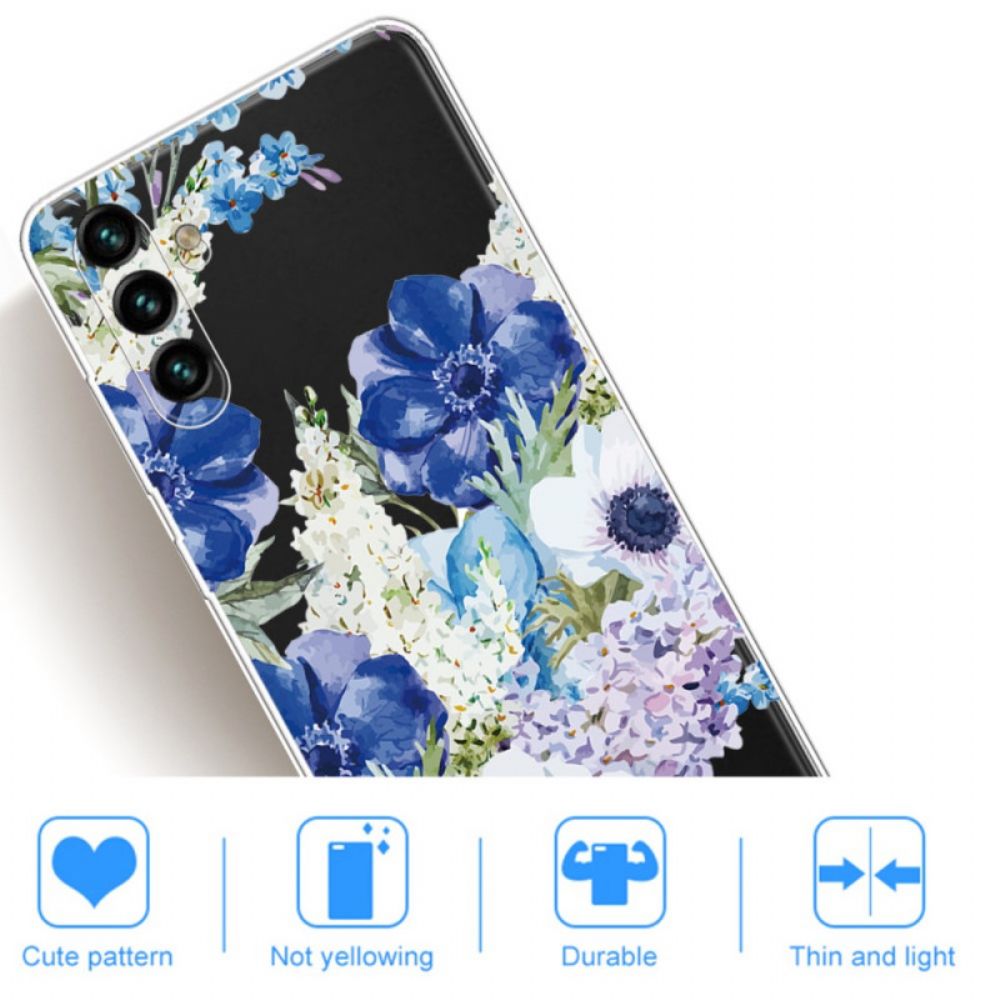 Handyhülle Für Samsung Galaxy A13 5G Aquarell Blaue Blumen