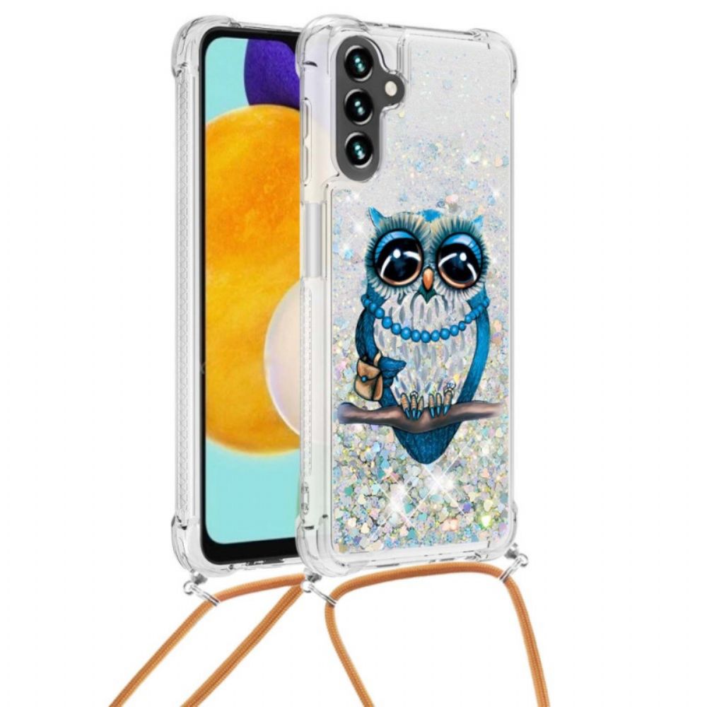 Handyhülle Für Samsung Galaxy A13 5G Mit Kordel Zu Miss Owl Glitzerkordel