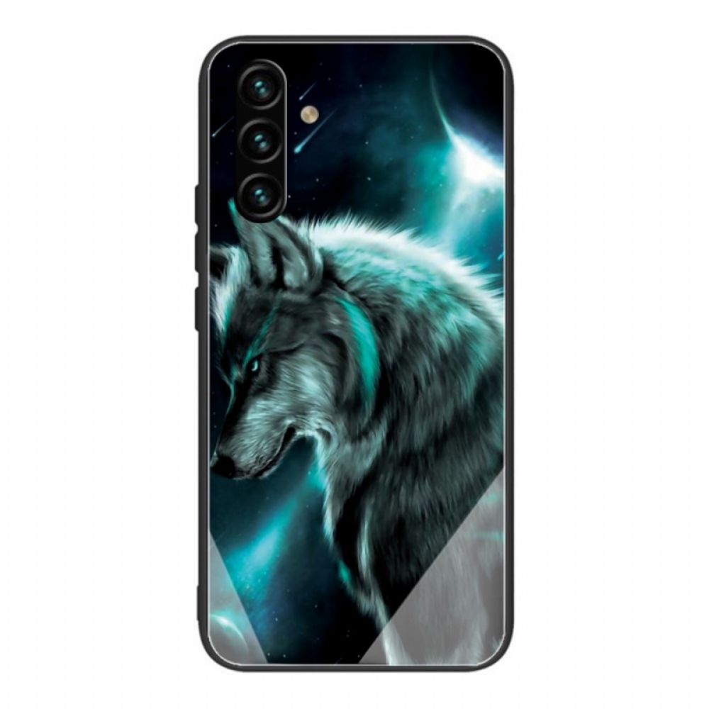 Handyhülle Für Samsung Galaxy A13 5G Wolf Aus Gehärtetem Glas