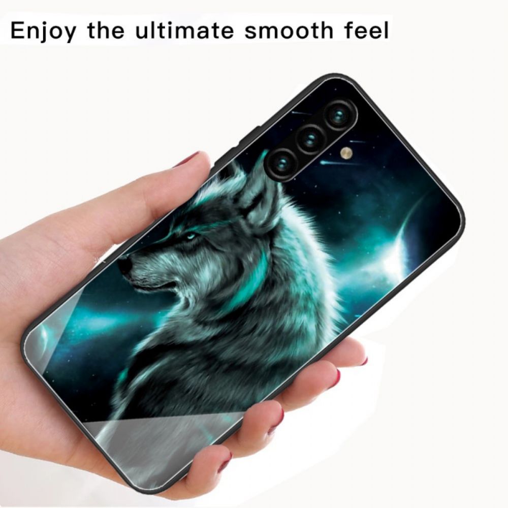 Handyhülle Für Samsung Galaxy A13 5G Wolf Aus Gehärtetem Glas