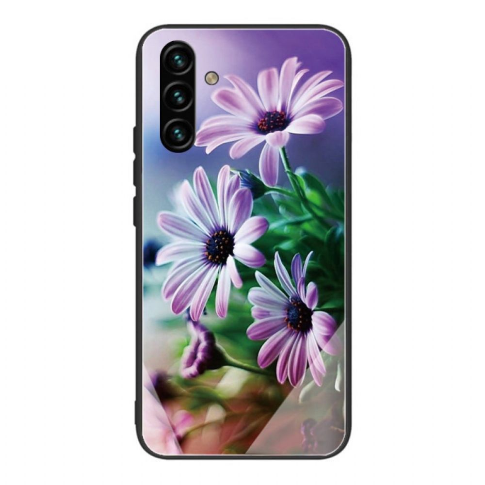 Hülle Für Samsung Galaxy A13 5G Blumen Aus Gehärtetem Glas