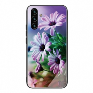 Hülle Für Samsung Galaxy A13 5G Blumen Aus Gehärtetem Glas