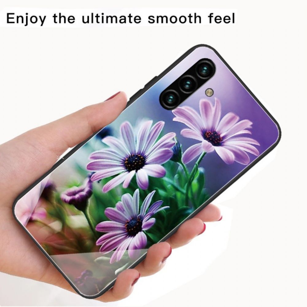 Hülle Für Samsung Galaxy A13 5G Blumen Aus Gehärtetem Glas