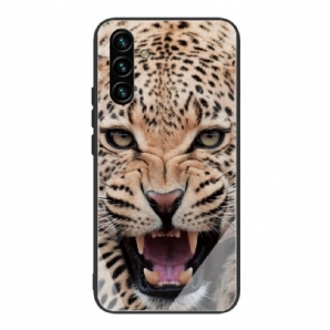 Hülle Für Samsung Galaxy A13 5G Gehärtetes Leopardenglas