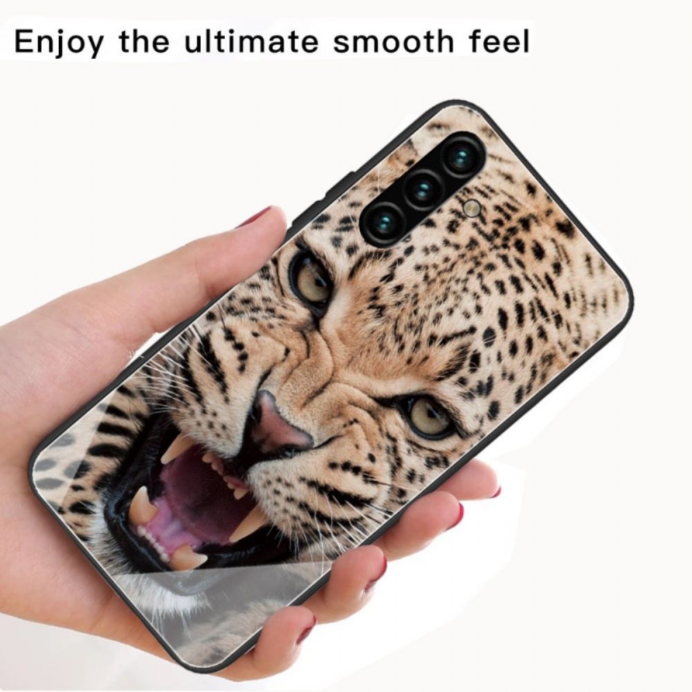 Hülle Für Samsung Galaxy A13 5G Gehärtetes Leopardenglas