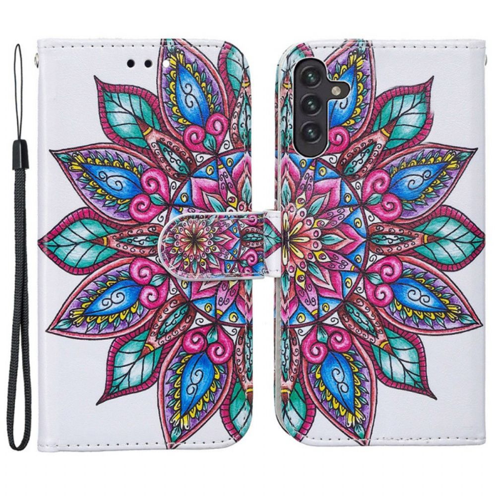 Lederhüllen Für Samsung Galaxy A13 5G Mandala Gezeichnet