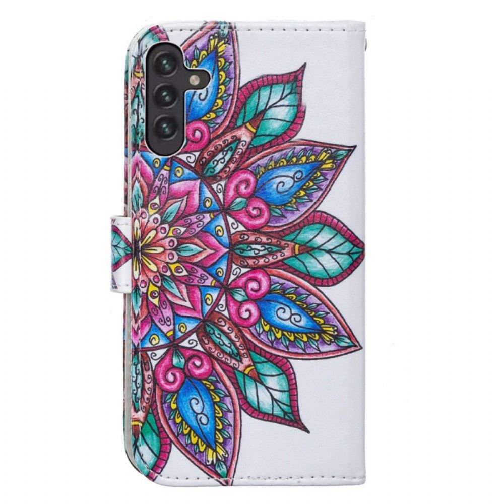 Lederhüllen Für Samsung Galaxy A13 5G Mandala Gezeichnet