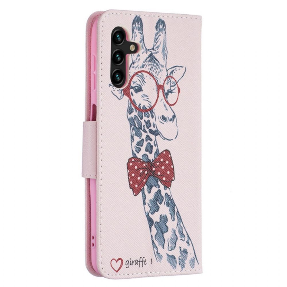 Lederhüllen Für Samsung Galaxy A13 5G Nerdige Giraffe