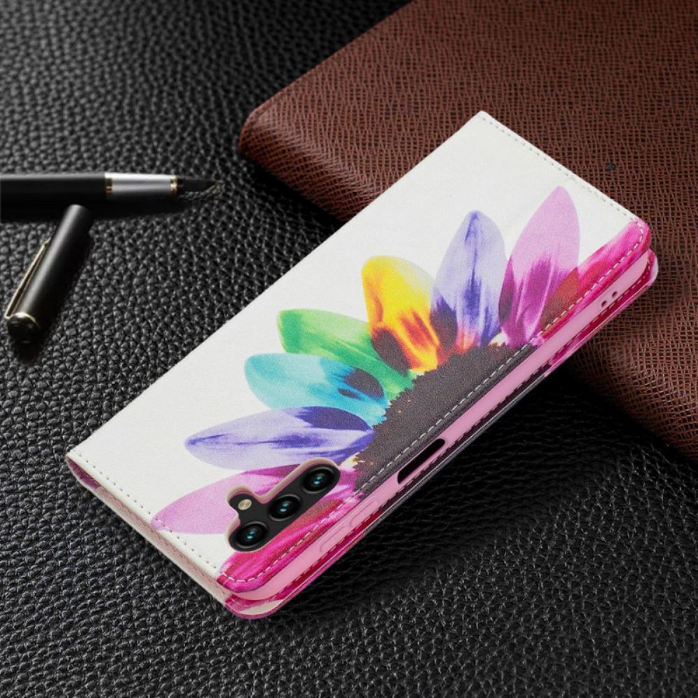 Schutzhülle Für Samsung Galaxy A13 5G Flip Case Aquarell Blume