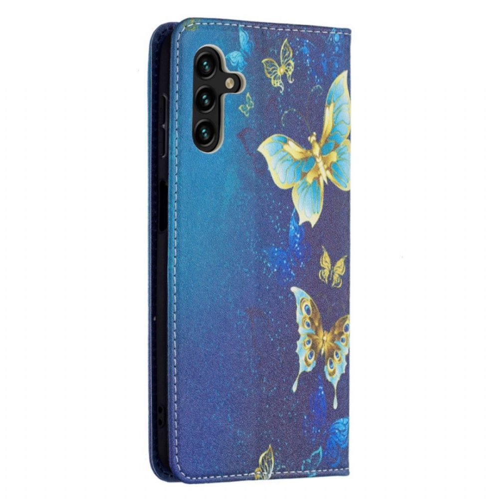 Schutzhülle Für Samsung Galaxy A13 5G Flip Case Bunte Schmetterlinge