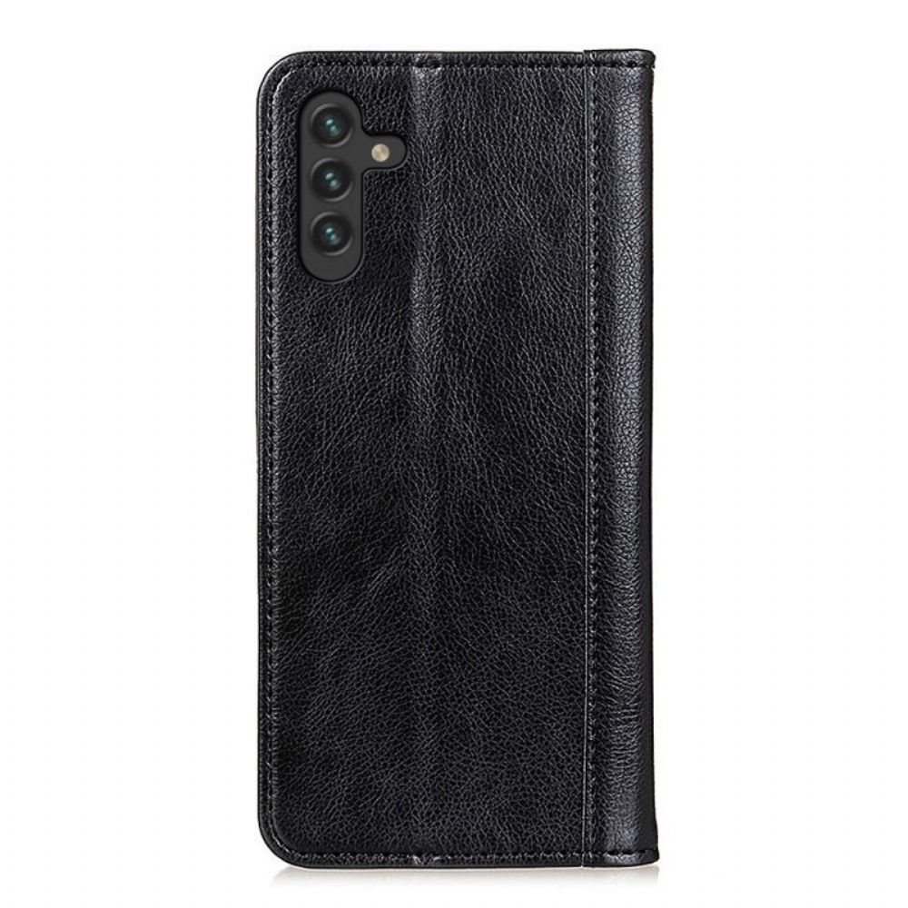 Schutzhülle Für Samsung Galaxy A13 5G Flip Case Elegance Litschi-spaltleder