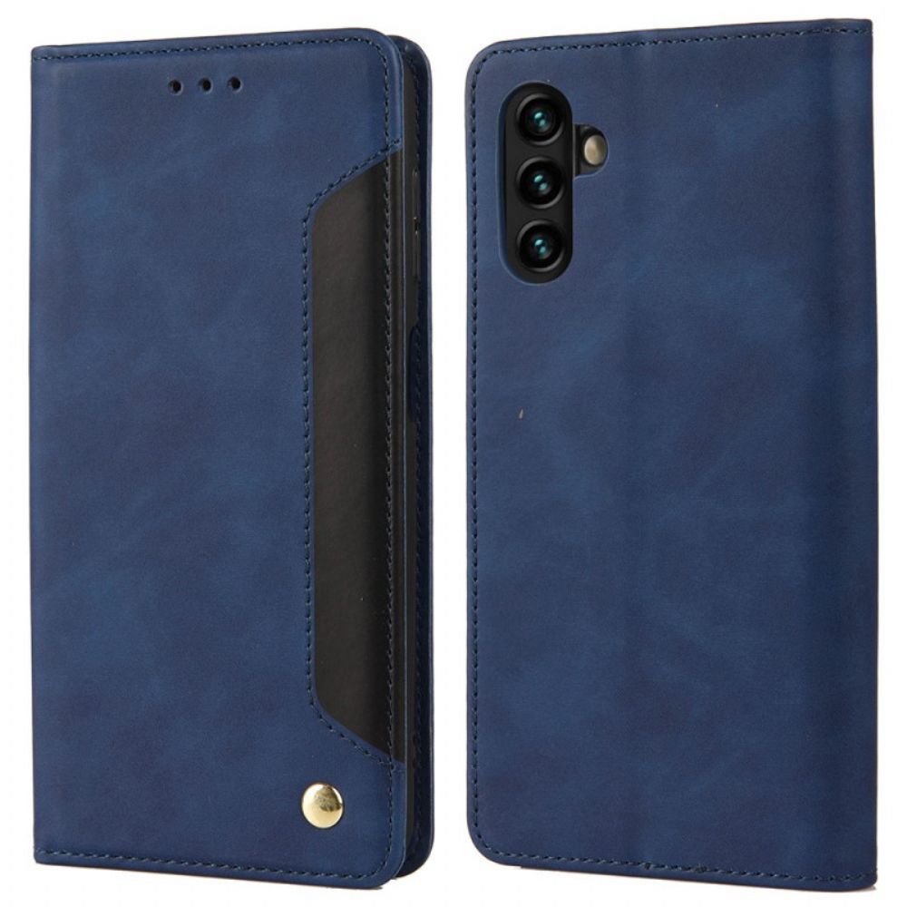 Schutzhülle Für Samsung Galaxy A13 5G Flip Case Zweifarbiger Business-ledereffekt