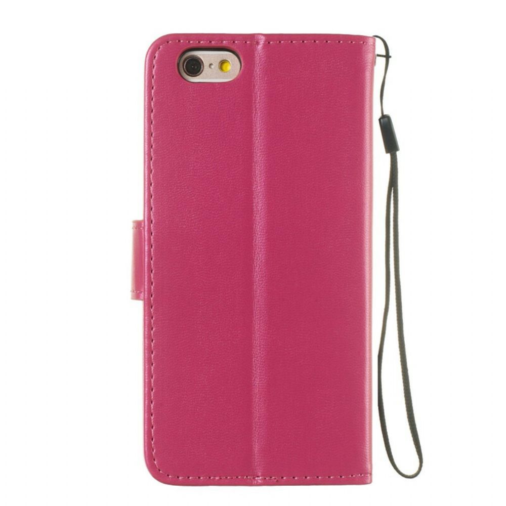 Lederhüllen Für iPhone 6 / 6S Mit Kordel Pure Color Leather Effect Strap