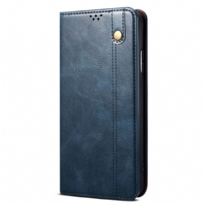 Flip Case Oneplus 12r Gewachstes Kunstleder