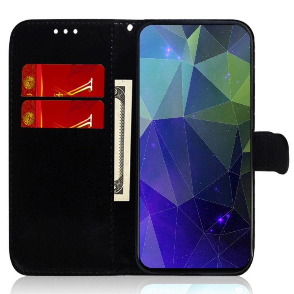 Flip Case Für Honor Magic 5 Lite Spiegel Und Schlüsselband