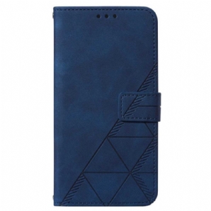 Flip Case Für Samsung Galaxy A14 / A14 5G Dreiecke Mit Lanyard