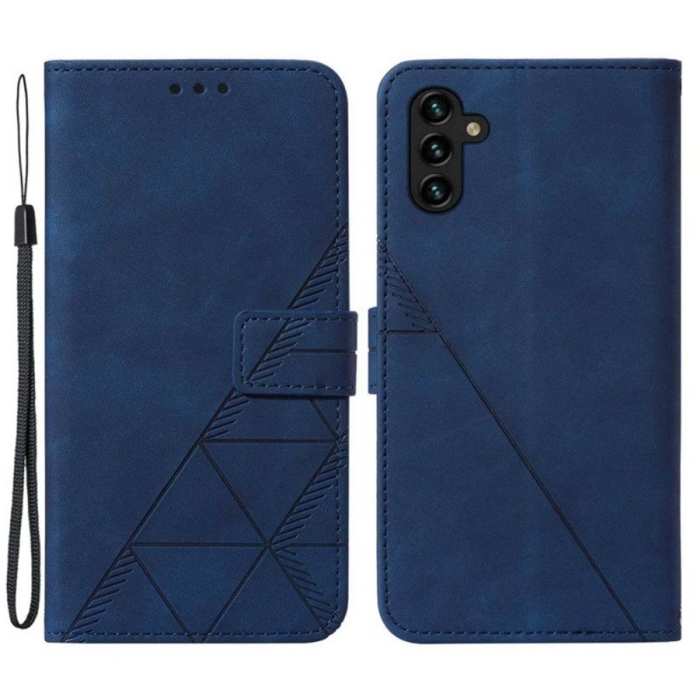 Flip Case Für Samsung Galaxy A14 / A14 5G Dreiecke Mit Lanyard