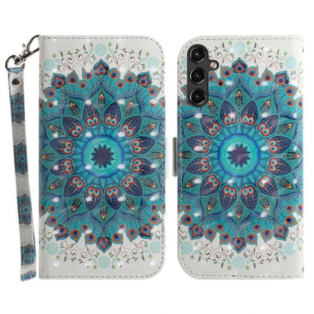 Flip Case Für Samsung Galaxy A14 / A14 5G Mit Kordel Riemchen-mandala