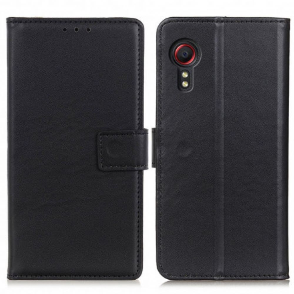 Flip Case Für Samsung Galaxy XCover 5 Einfaches Lychee-kunstleder