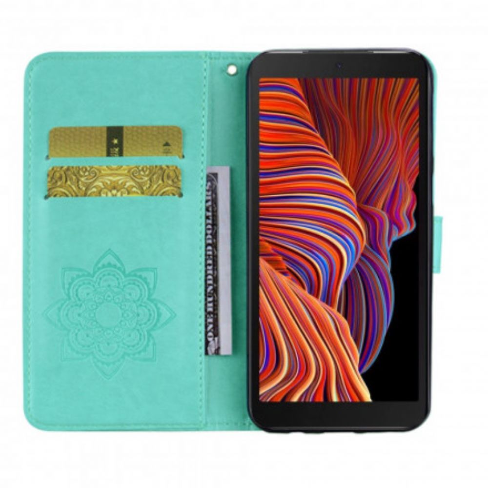 Flip Case Für Samsung Galaxy XCover 5 Eulen-mandala Und Lanyard