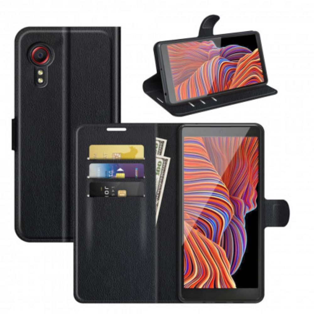 Flip Case Für Samsung Galaxy XCover 5 Klassisches Kunstleder