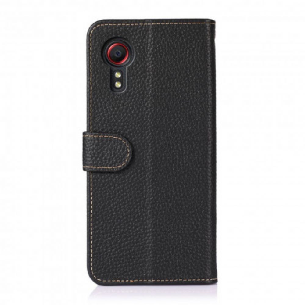 Flip Case Für Samsung Galaxy XCover 5 Litschi Khazneh Leder