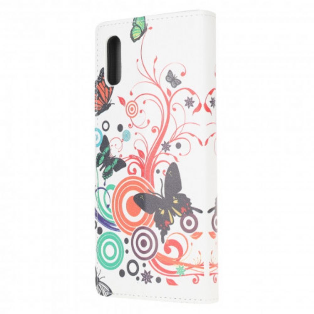 Flip Case Für Samsung Galaxy XCover 5 Schmetterlinge Und Blumen