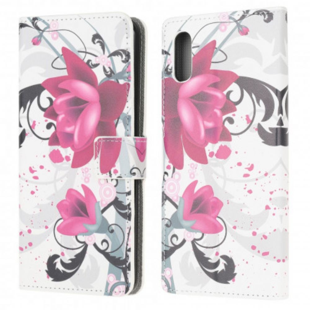 Flip Case Für Samsung Galaxy XCover 5 Tropische Blumen