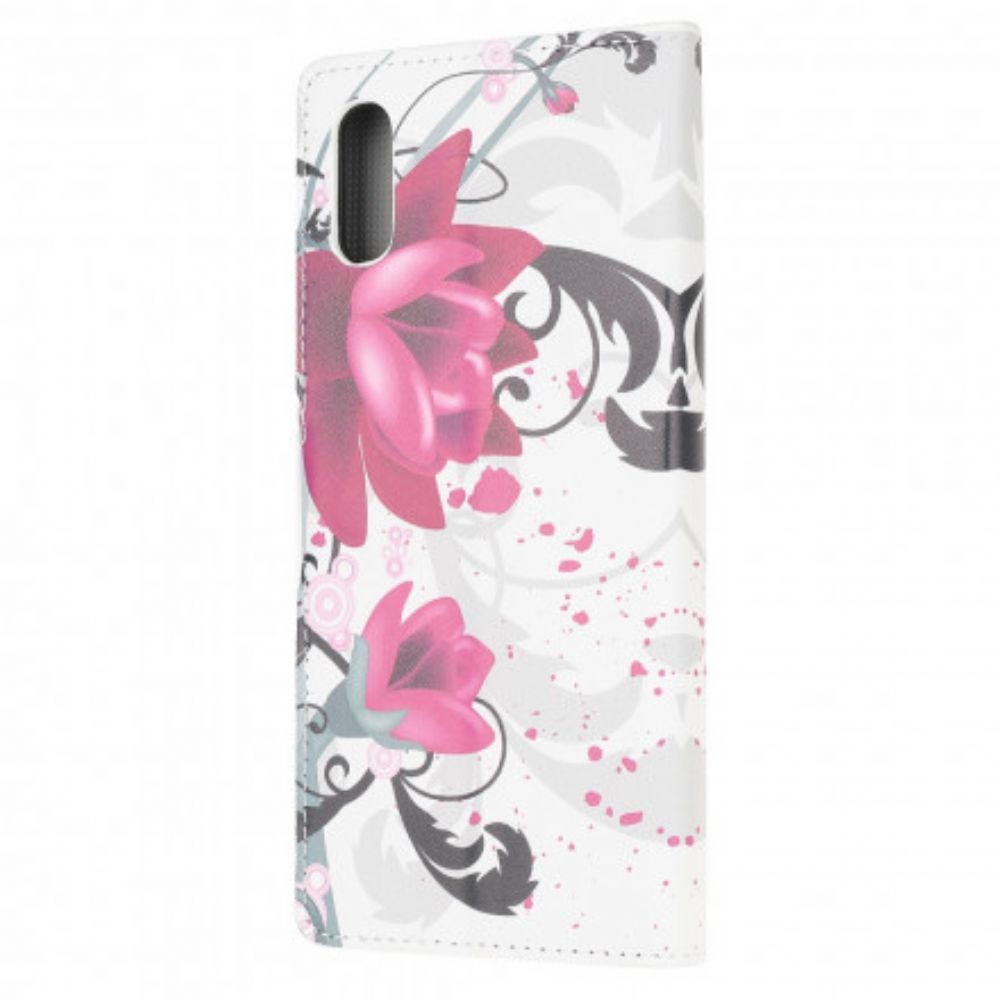 Flip Case Für Samsung Galaxy XCover 5 Tropische Blumen