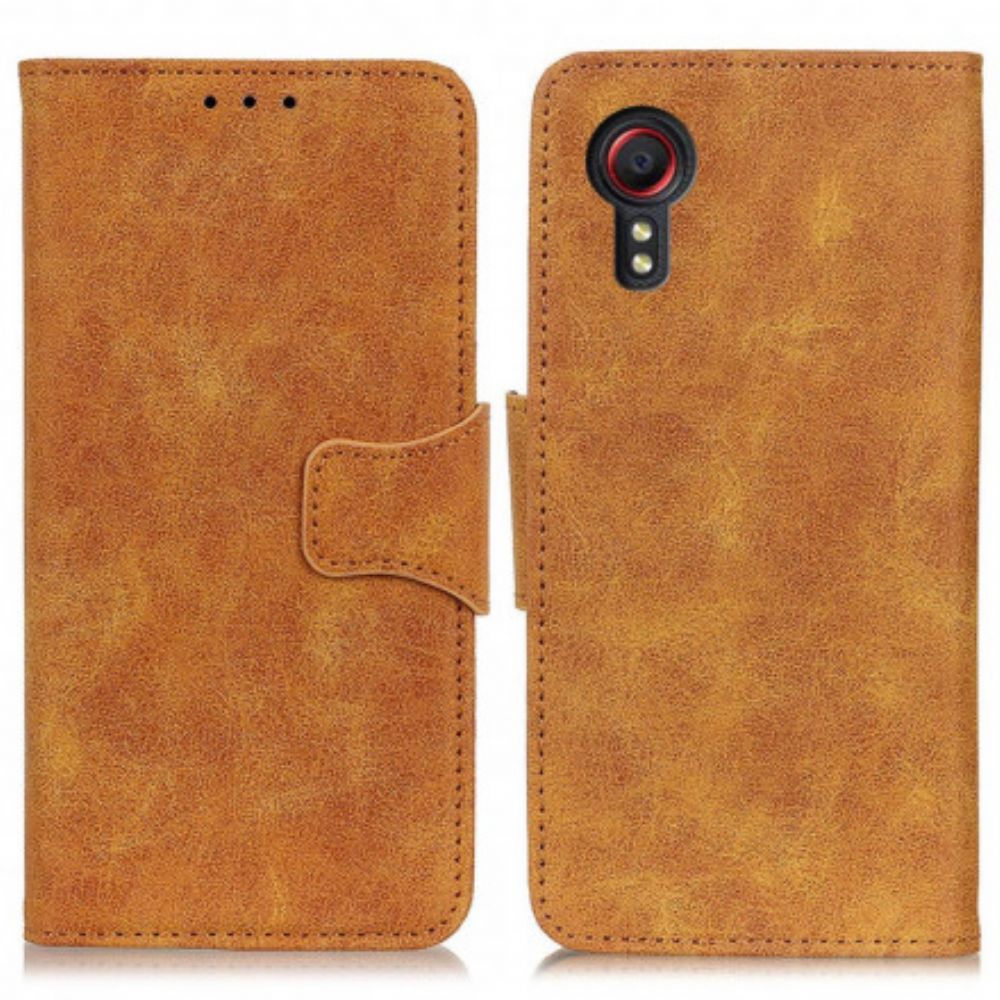 Flip Case Für Samsung Galaxy XCover 5 Vintage Spaltleder