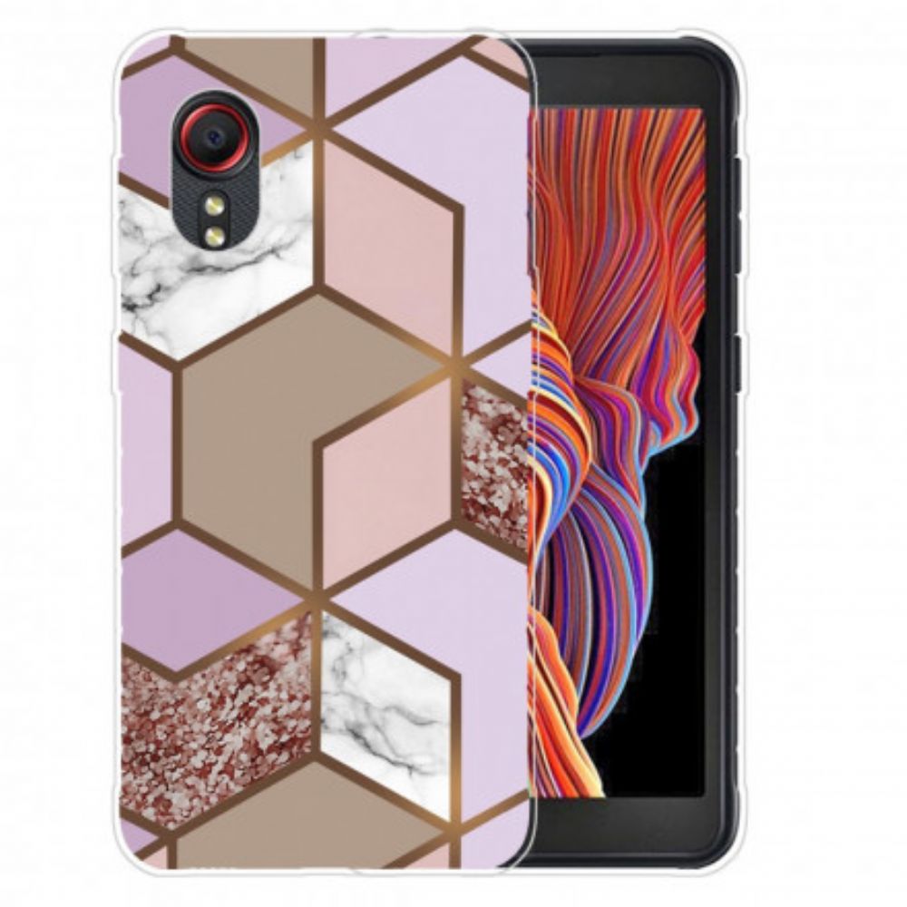 Handyhülle Für Samsung Galaxy XCover 5 Geometrischer Marmor