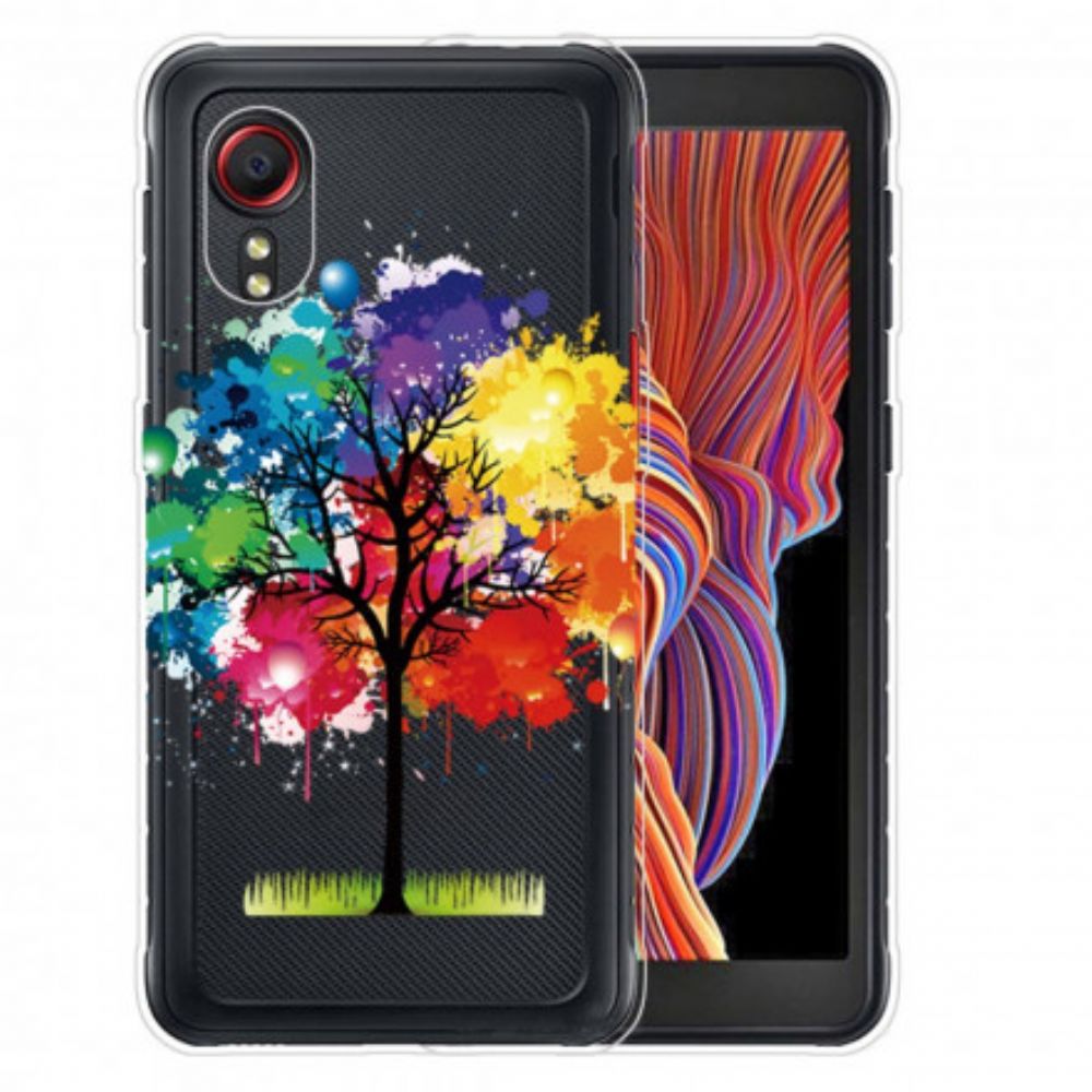 Handyhülle Für Samsung Galaxy XCover 5 Transparenter Aquarellbaum