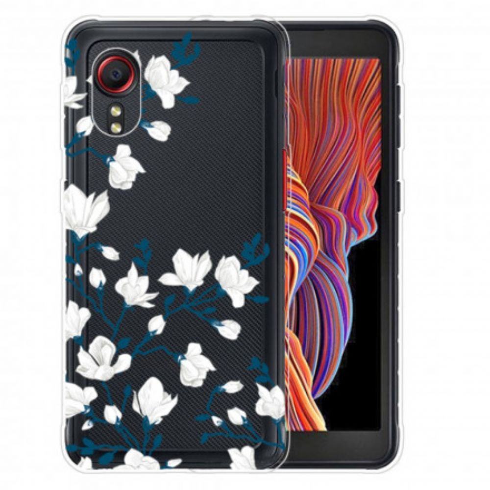 Handyhülle Für Samsung Galaxy XCover 5 Weiße Blumen