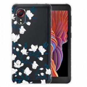 Handyhülle Für Samsung Galaxy XCover 5 Weiße Blumen