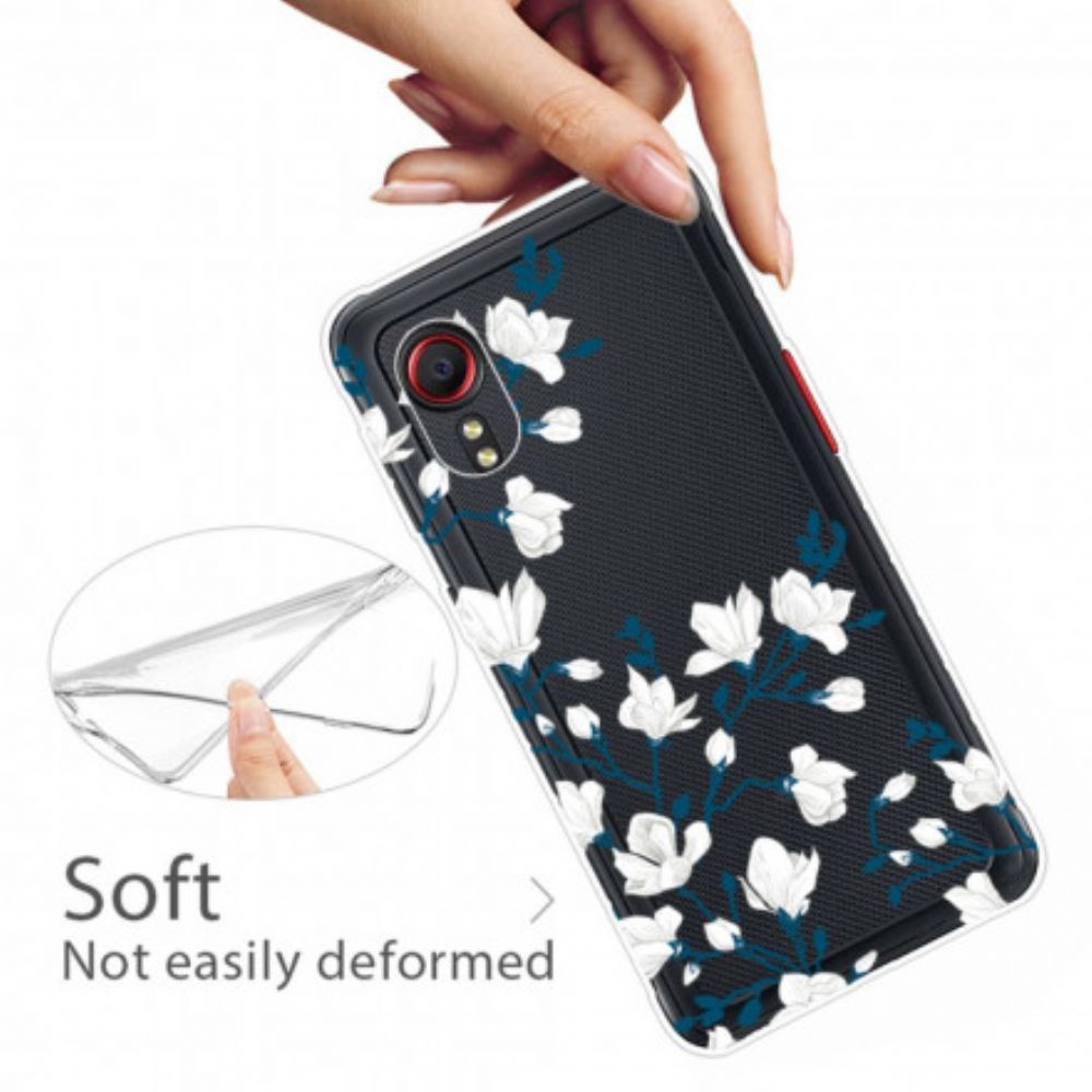 Handyhülle Für Samsung Galaxy XCover 5 Weiße Blumen