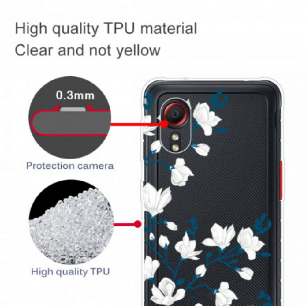 Handyhülle Für Samsung Galaxy XCover 5 Weiße Blumen