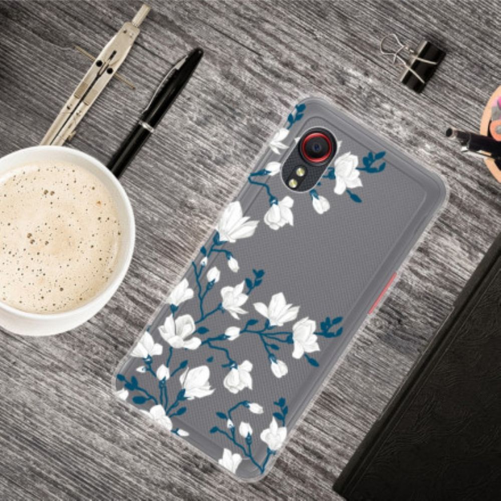 Handyhülle Für Samsung Galaxy XCover 5 Weiße Blumen