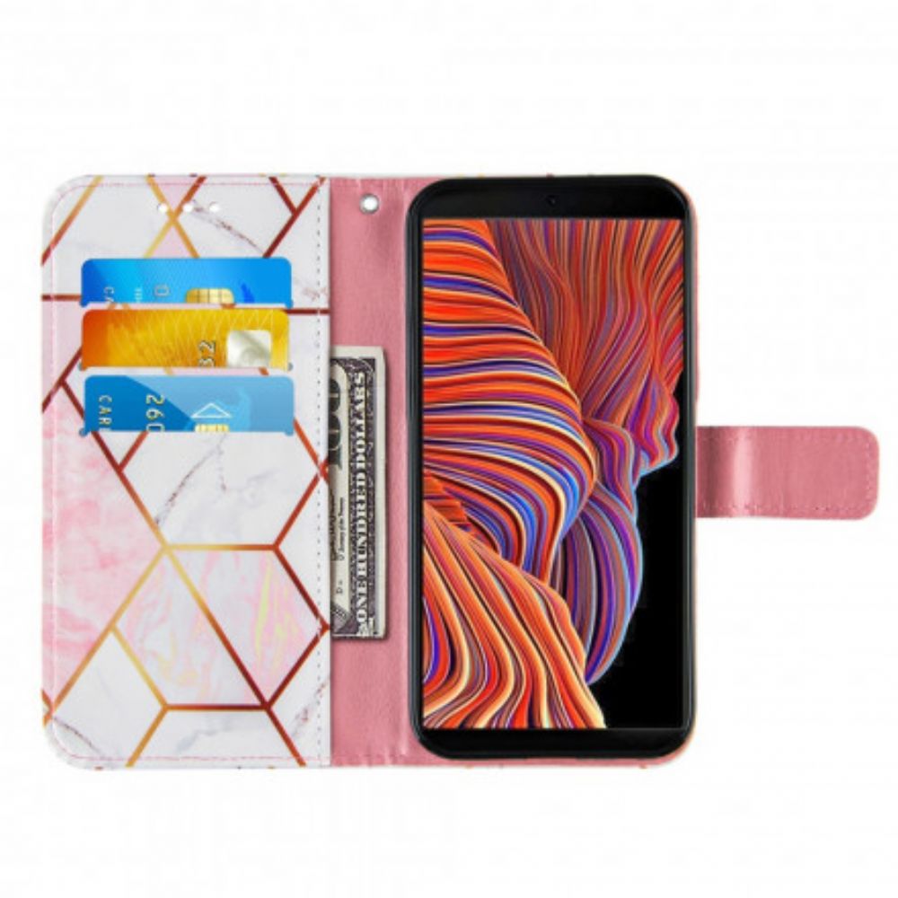 Lederhüllen Für Samsung Galaxy XCover 5 Geometrischer Marmor