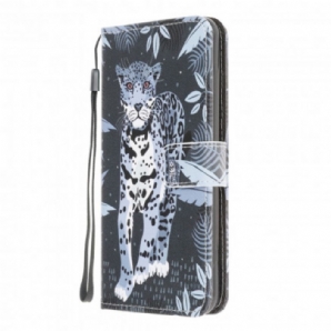 Lederhüllen Für Samsung Galaxy XCover 5 Mit Kordel Tanga-leopard